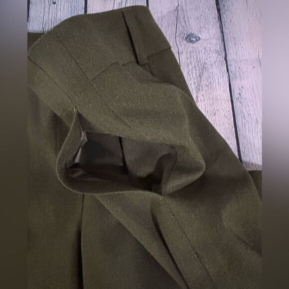 Talbots Classic Italian Luxe Light Wool Loden Green Lined Straight Leg Pants 6 - Picture 5 of 11